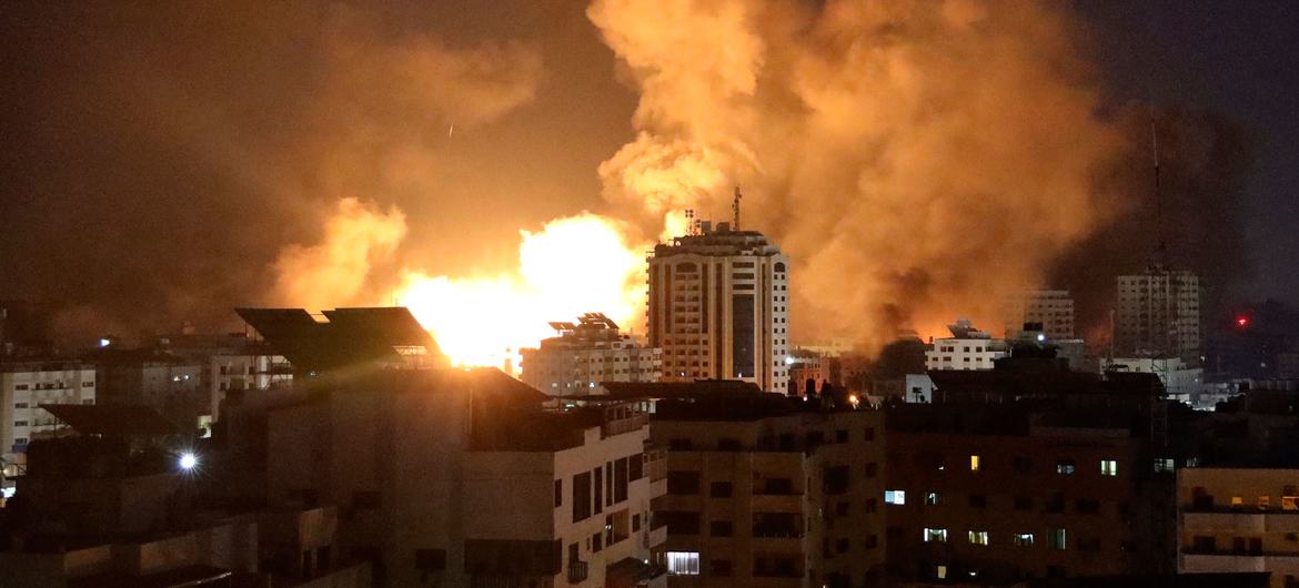 以色列轟炸加薩報復哈瑪斯對以色列的突襲。（圖／兒基會 by Eyad El Baba）